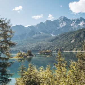 Forest Nature - Stunning landscape of Lake Eibsee with the tower #12568079