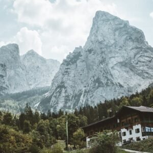 Mountain Landscapes - Breathtaking view of rugged mountains and a trad #1428787