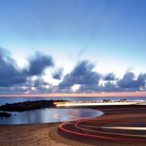 Beach Scenery - Dramatic sunrise over a tranquil Valencia beach #29009114