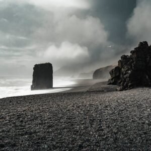 Beach Scenery - Stunning winter view of Iceland's rocky coast wi #33035781